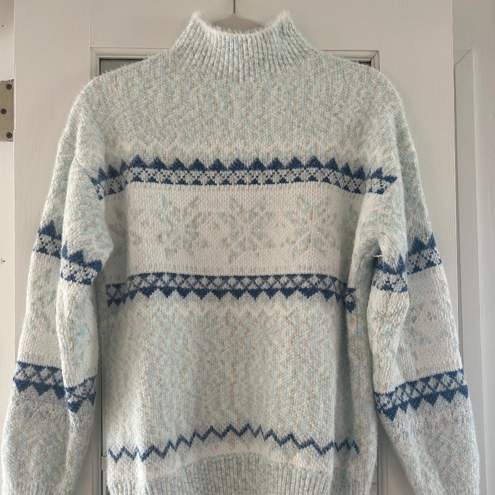 Winter Snowflake Design Fuzzy Sweater